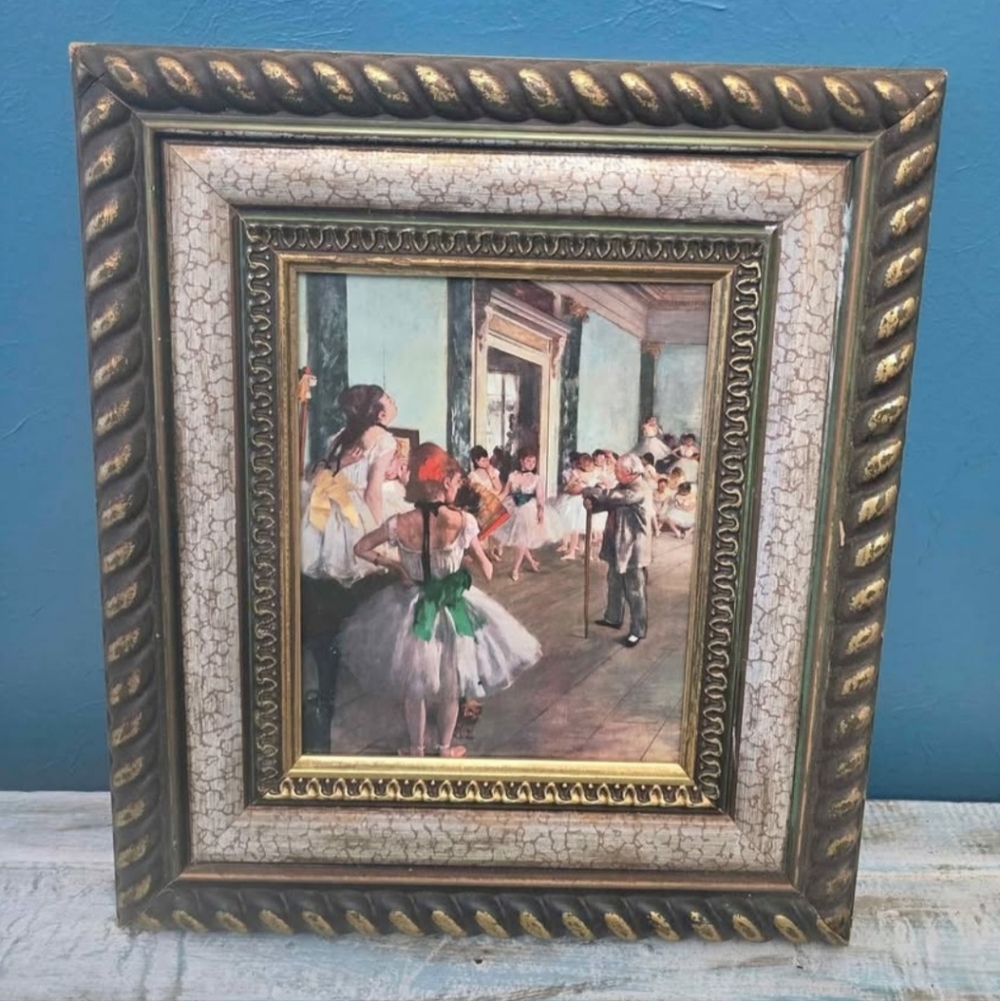 Edgar Degas The Dance Class Custom Framed 17x15 Vintage Print